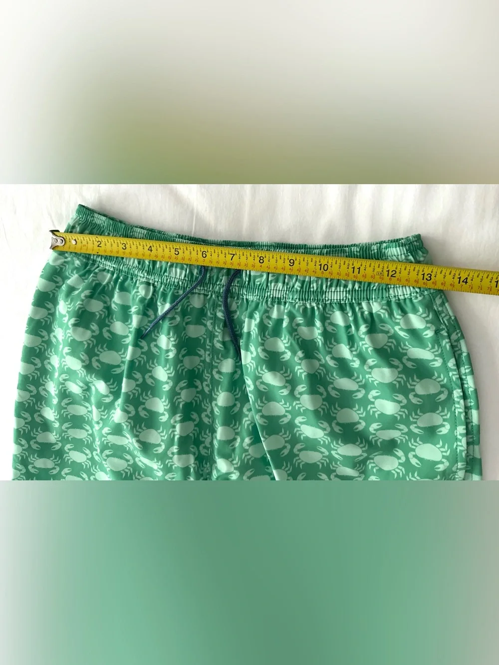 J.crew Crew Cuts Boys Drawstring Swimsuit Lined Green Crabs- Size 16